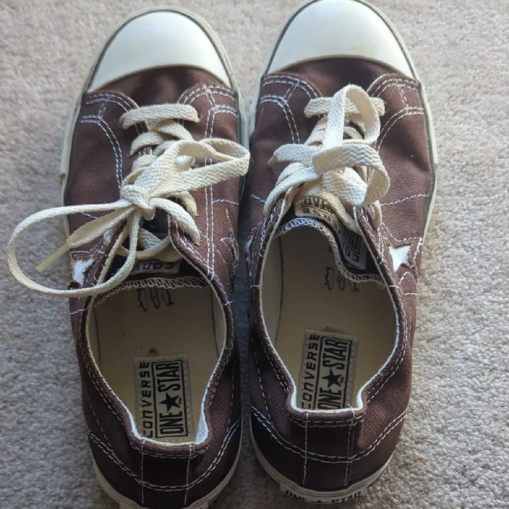 Converse One Star Brown and White Sneakers, Sz 8 - Picture 5 of 5